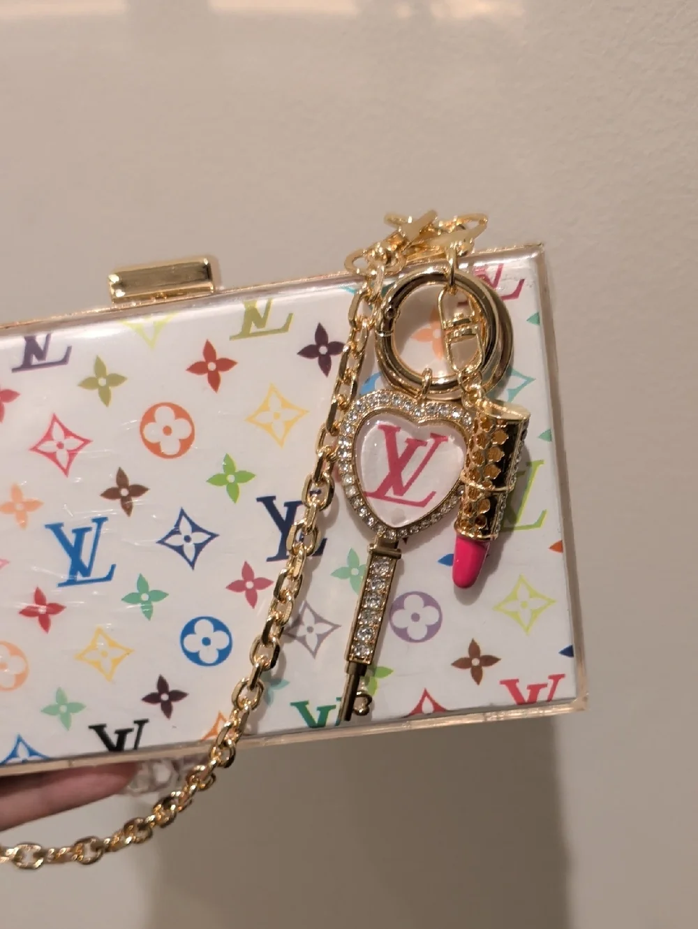 UPCYCLED Fashion Clutch with Pink Handle